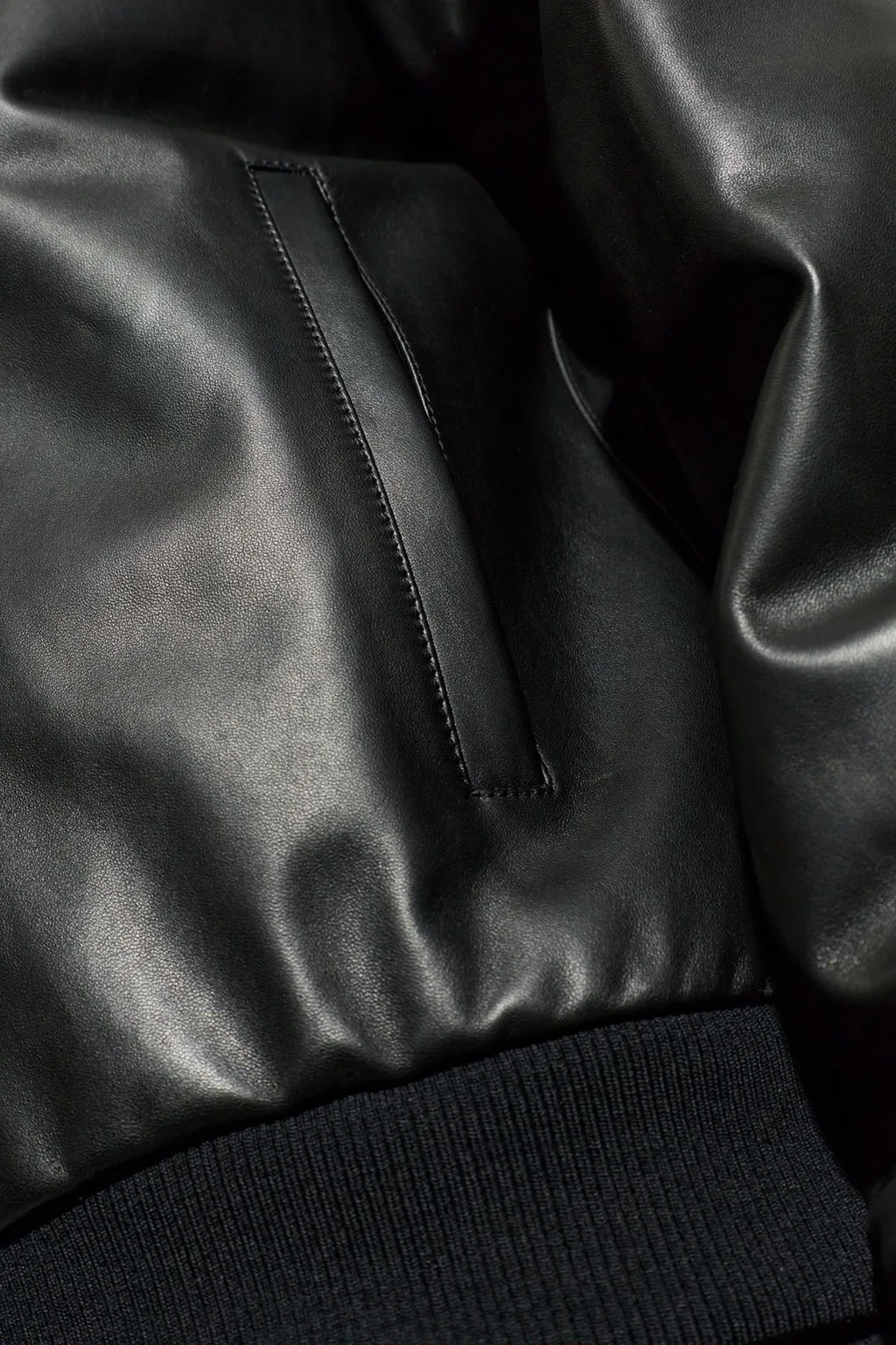 Concealed Front Long Sleeved Leather Jacket