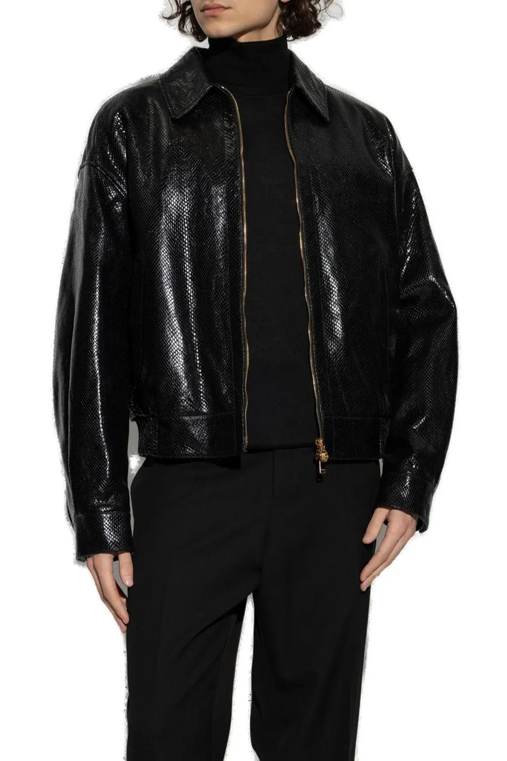 Zip-Up Leather Jacket