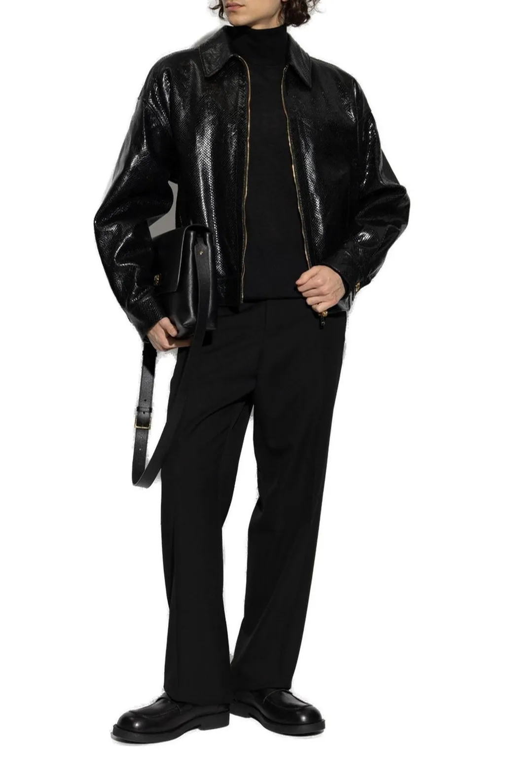 Zip-Up Leather Jacket