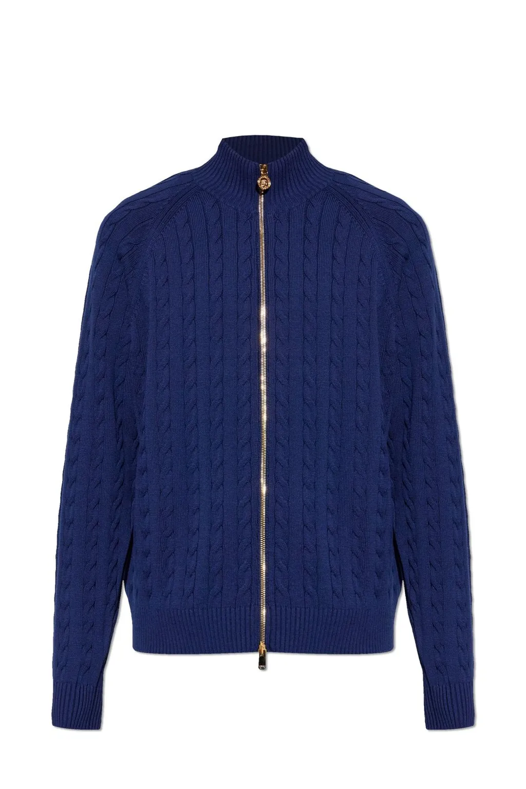 Stand-Up Collar Zipped Cardigan