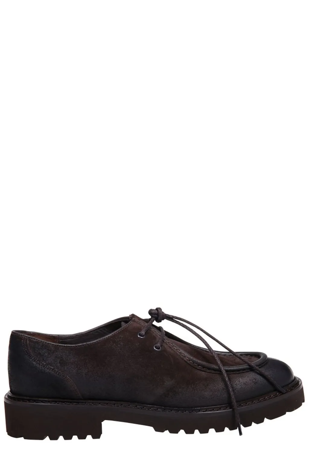 Round-Toe Lace-Up Loafers