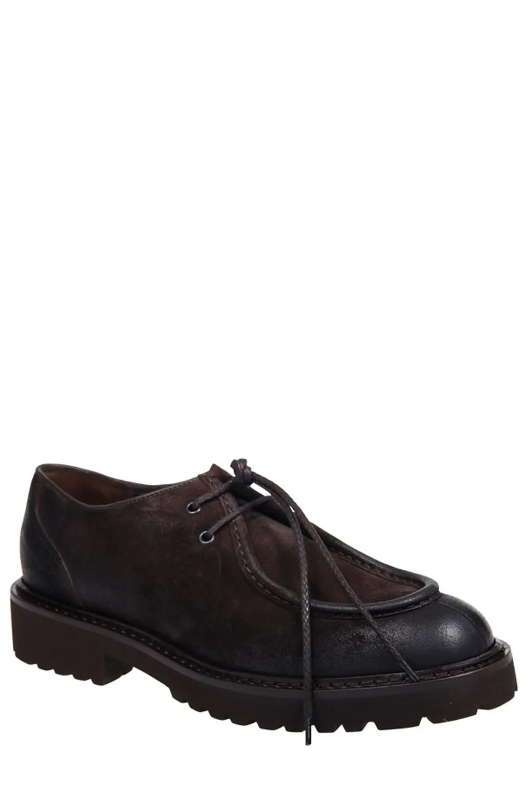 Round-Toe Lace-Up Loafers