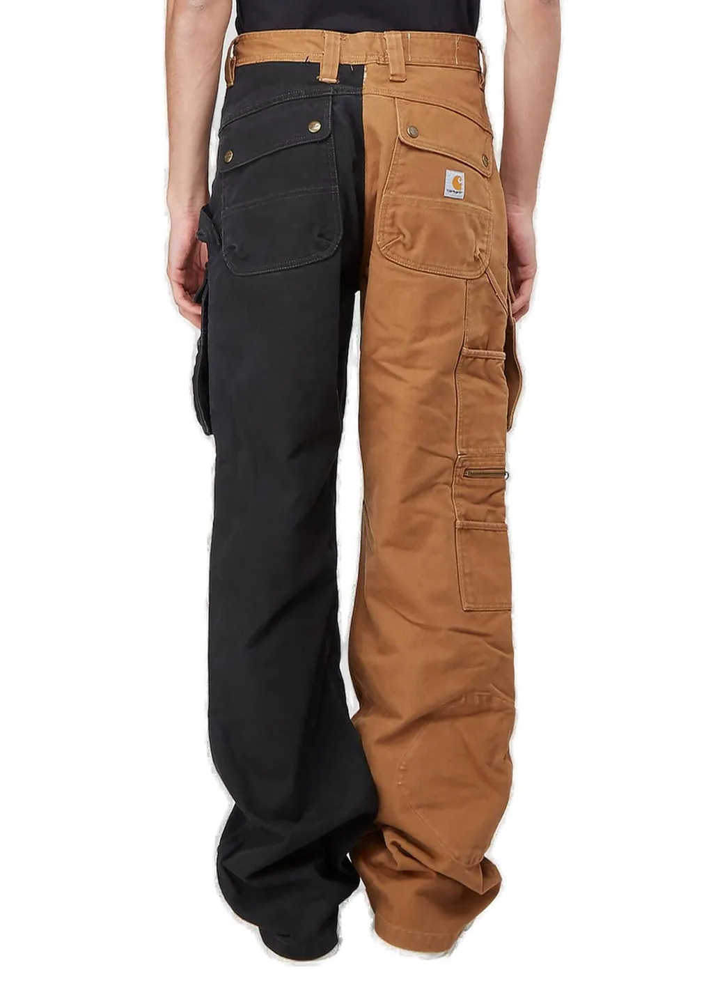 Two-Toned Straight-Leg Cargo Pants