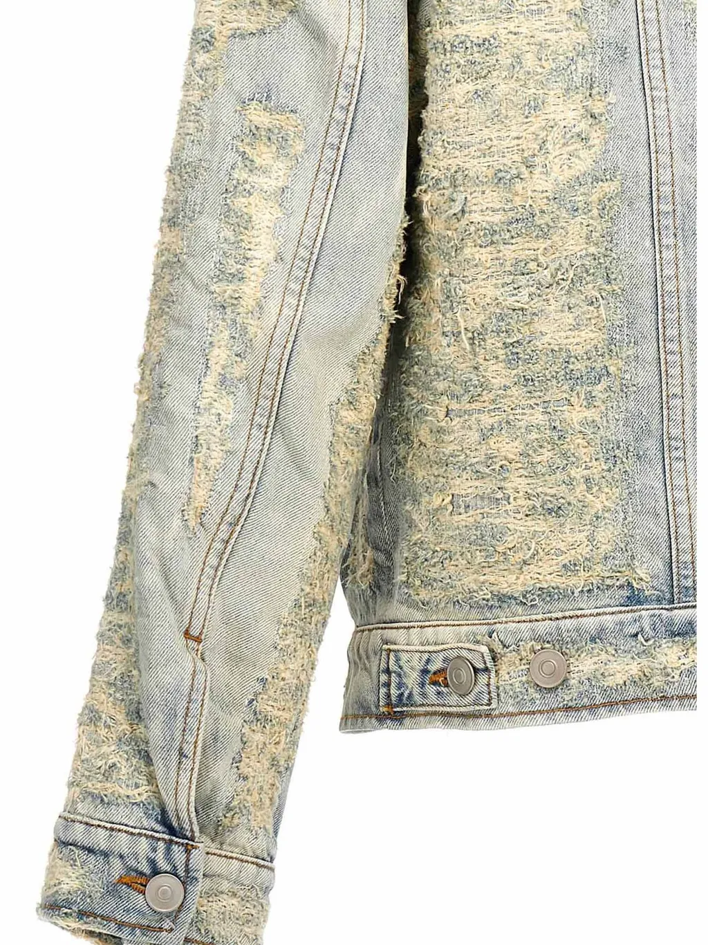 Distressed Long-Sleeved Denim Jacket