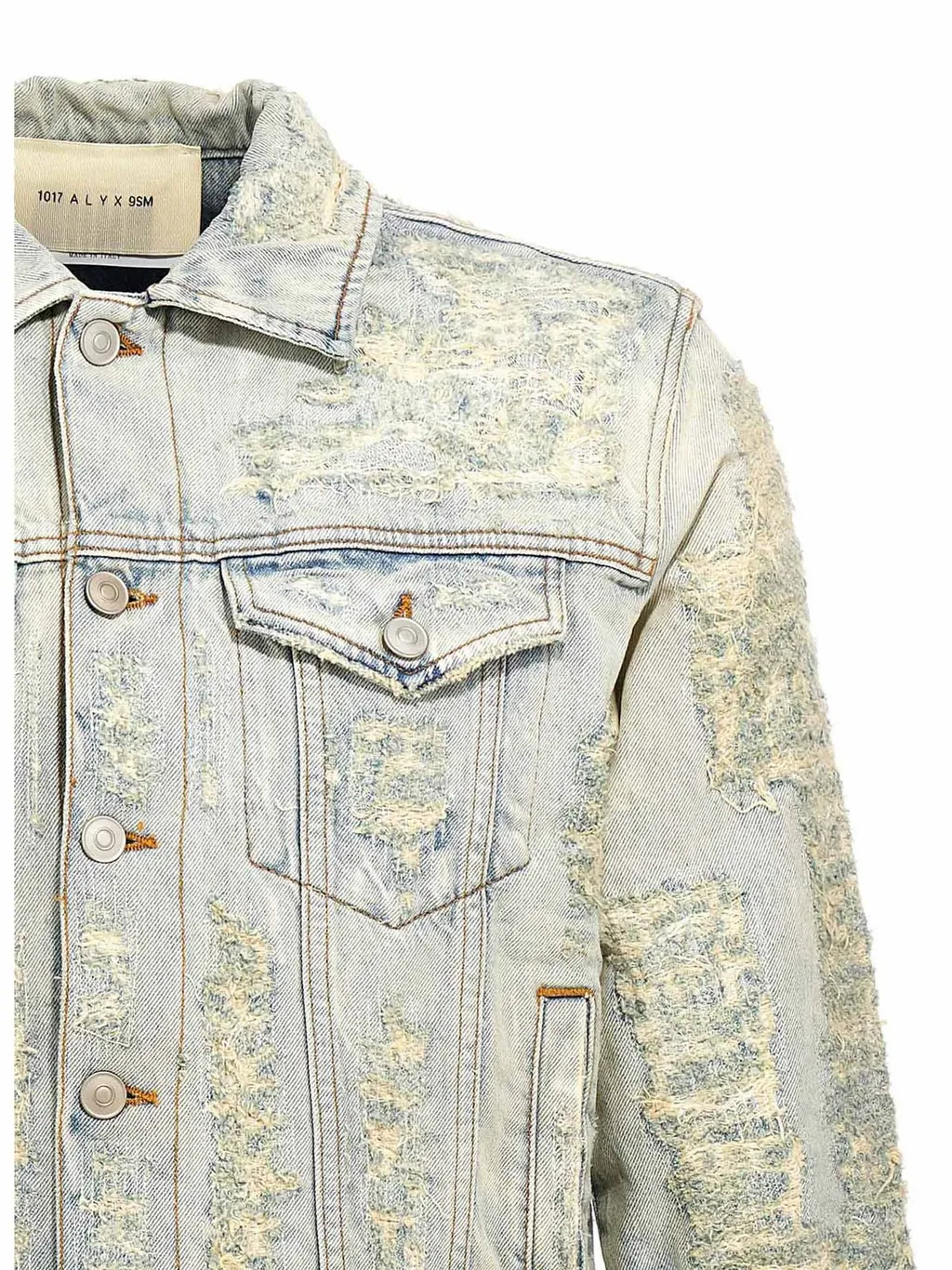 Distressed Long-Sleeved Denim Jacket