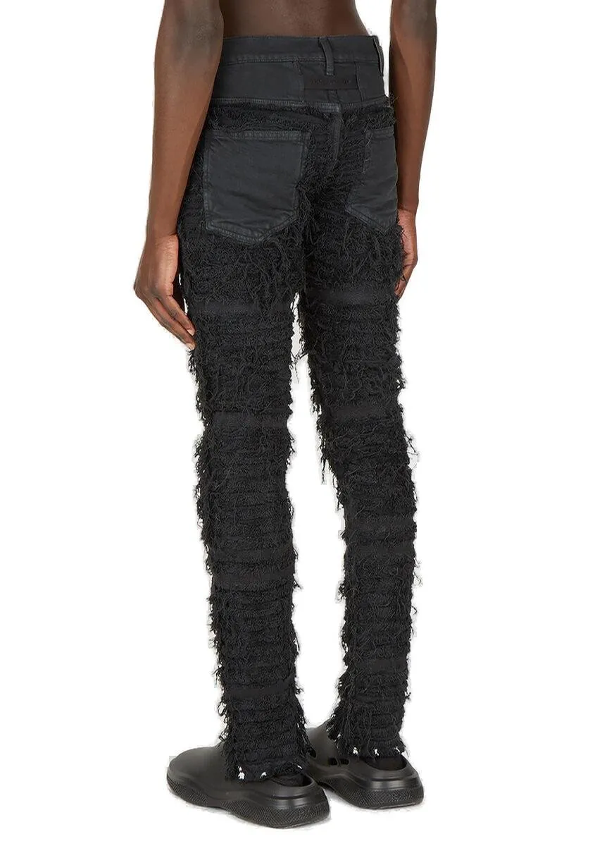 All-Over Shredded Effect Jeans