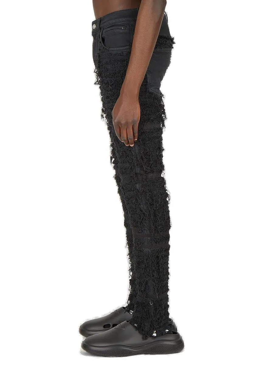 All-Over Shredded Effect Jeans