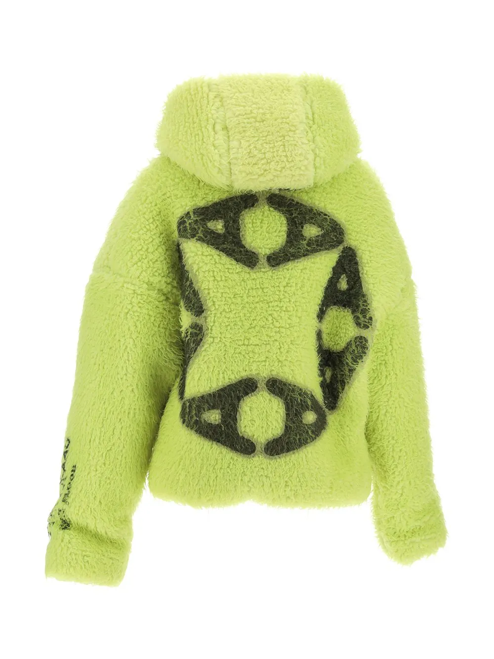 Motif Printed Teddy Hooded Jacket