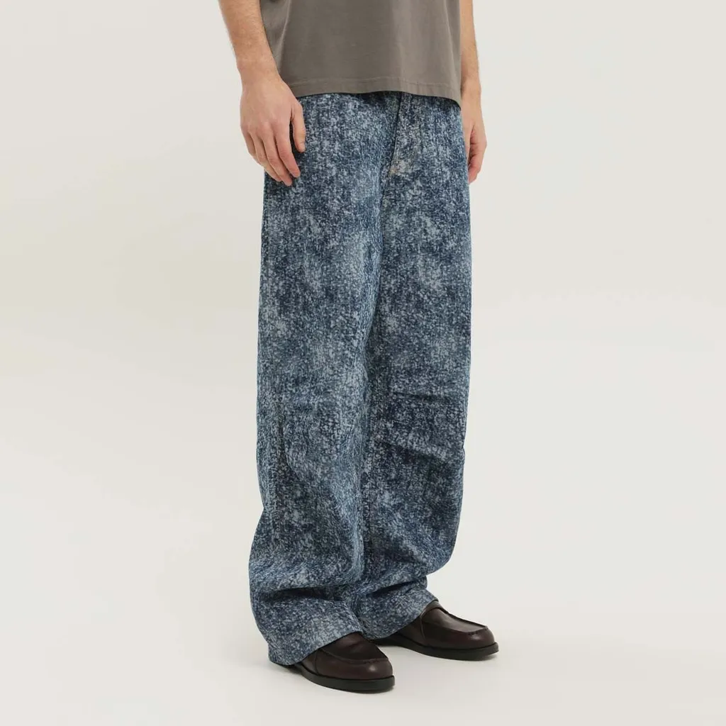 Acid Wash Wide-Leg Jeans