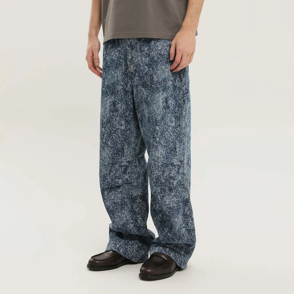 Acid Wash Wide-Leg Jeans