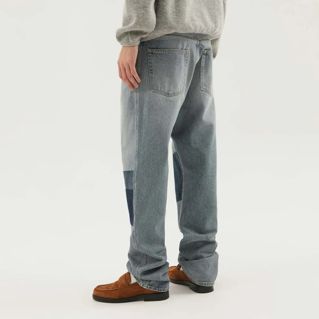 Patchwork Straight-Leg Jeans