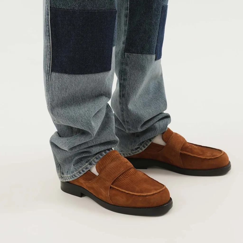 Patchwork Straight-Leg Jeans