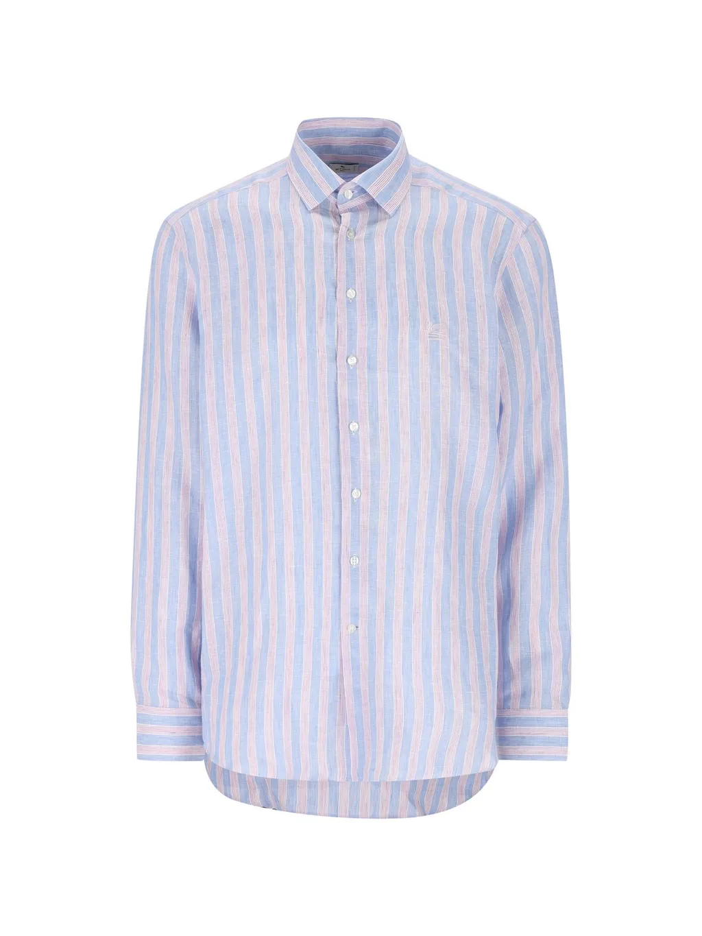 Striped Curved Hem Shirt