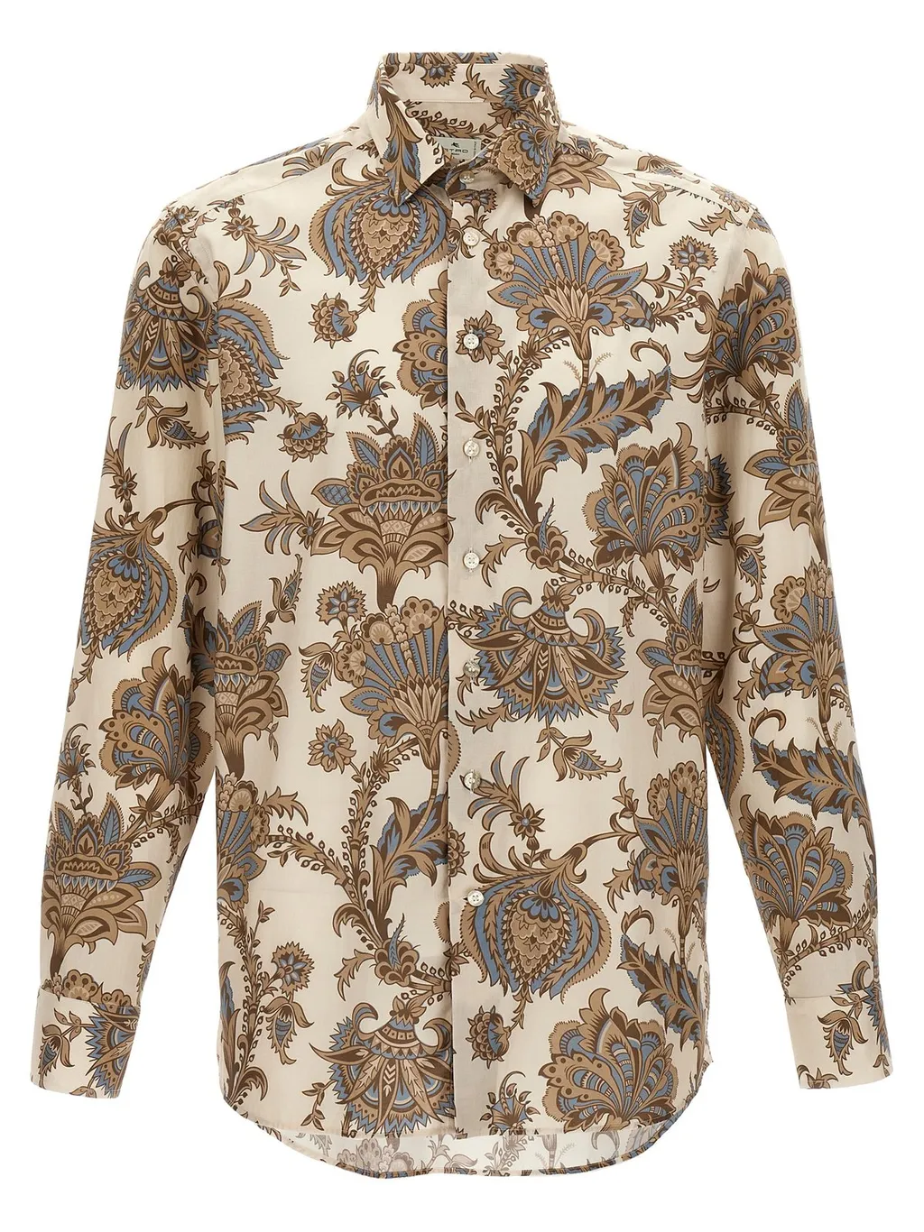 Paisley-Printed Curved Hem Shirt