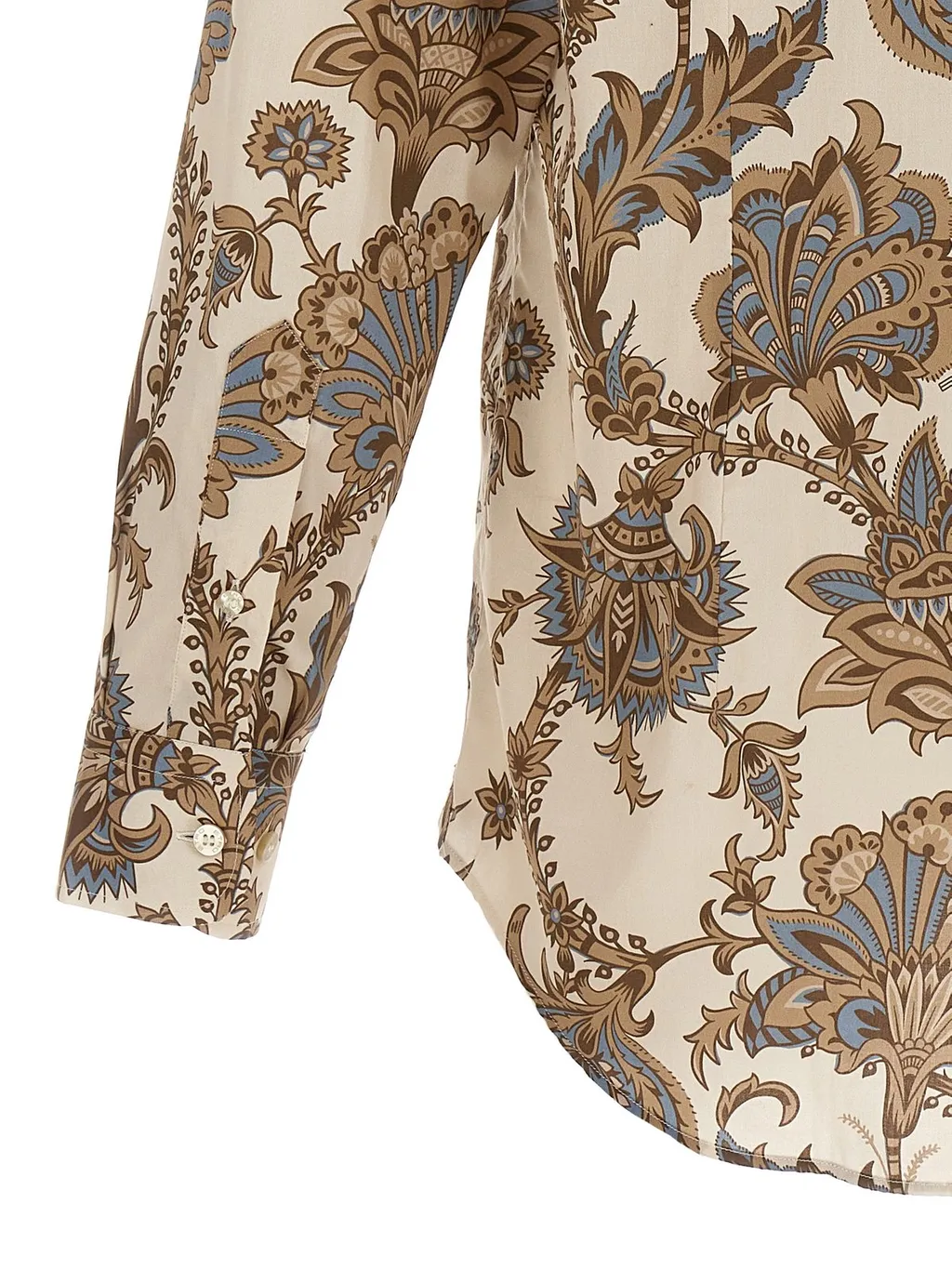 Paisley-Printed Curved Hem Shirt