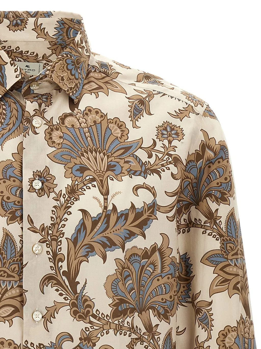 Paisley-Printed Curved Hem Shirt