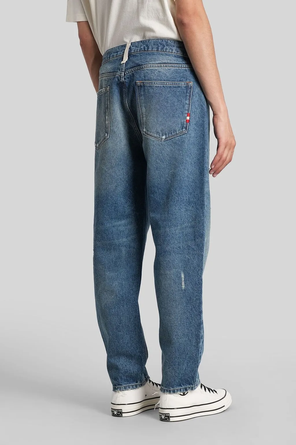 Distressed Straight-Leg Jeans