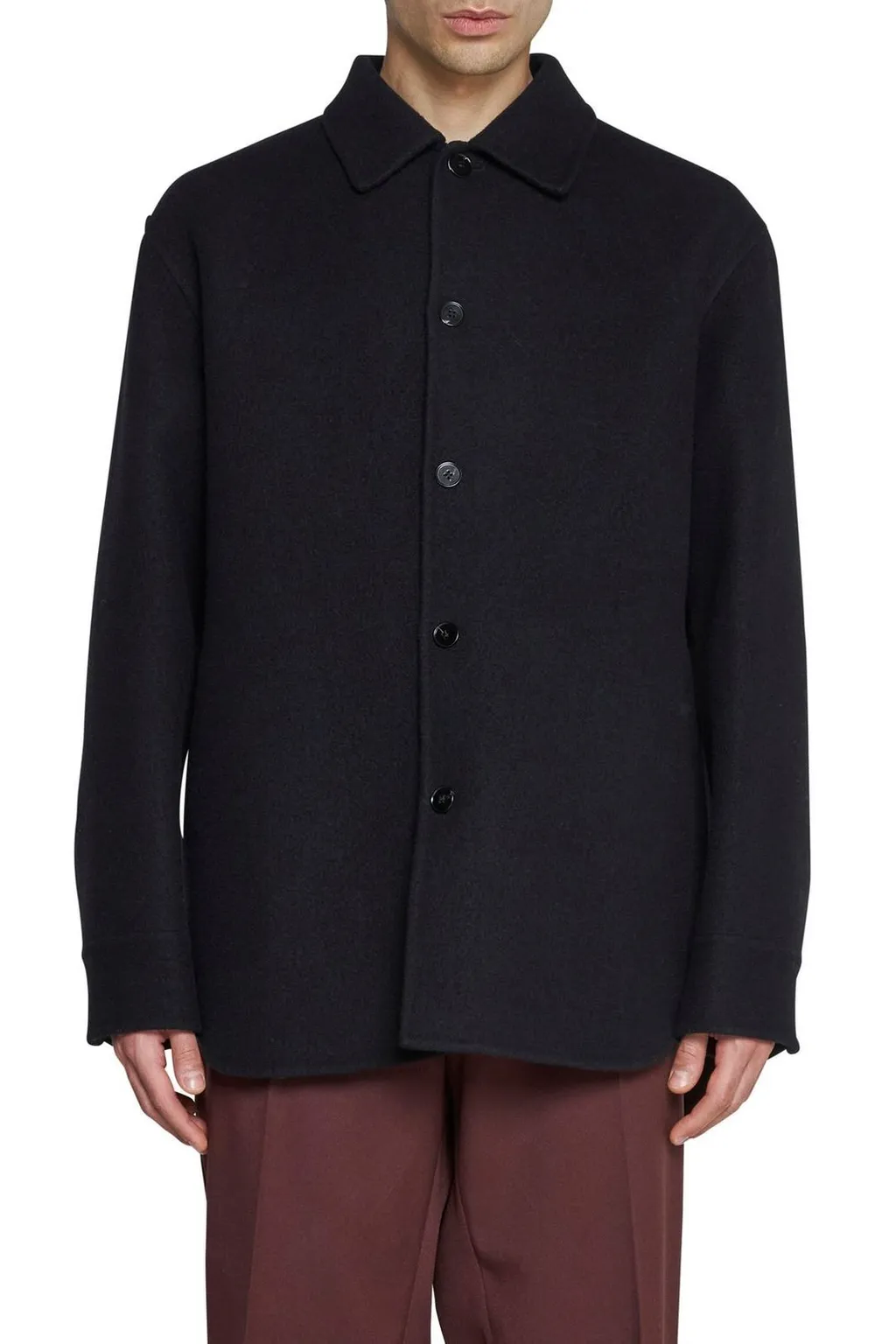 Long-Sleeved Buttoned Overshirt