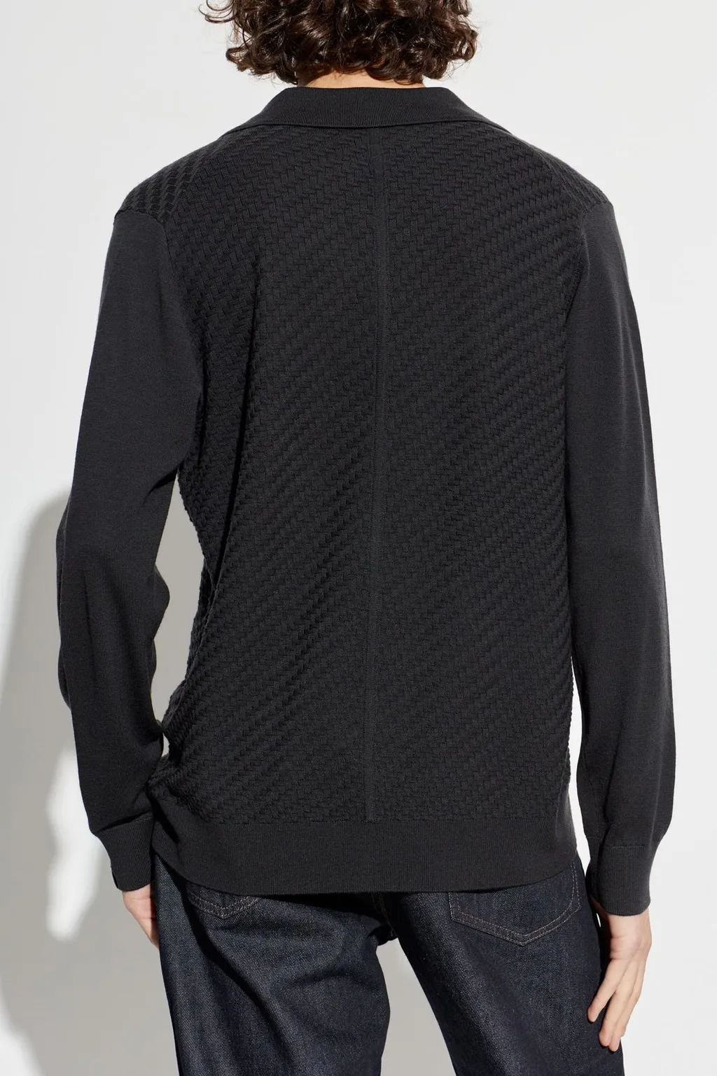 V-Neck Knitted Polo Top