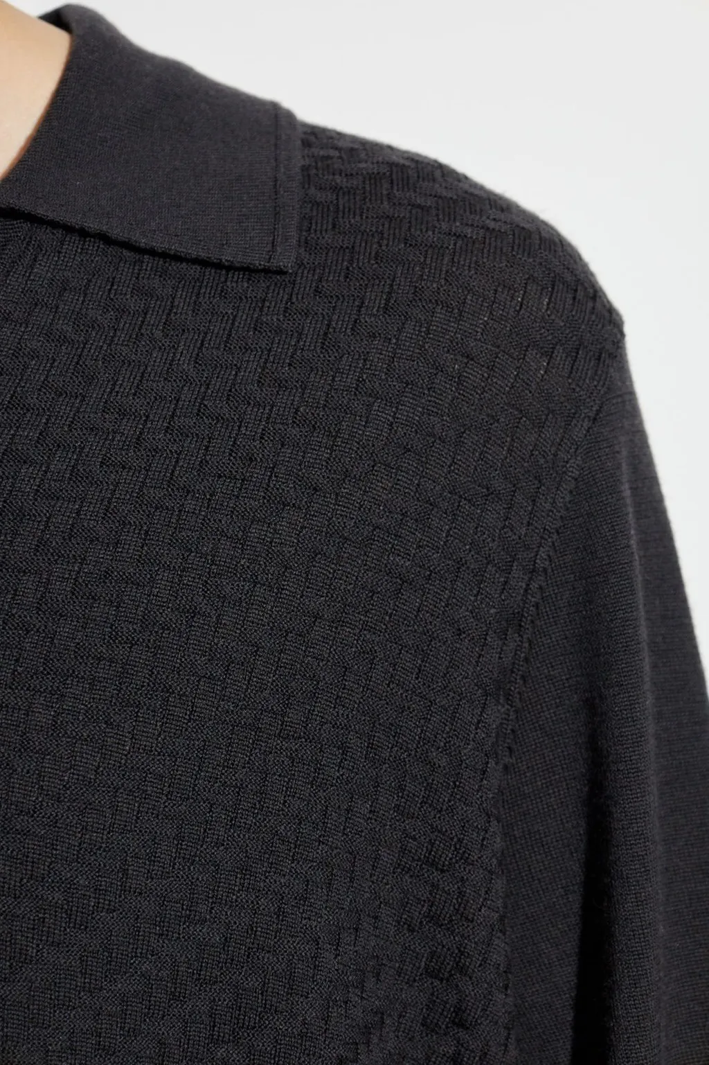 V-Neck Knitted Polo Top