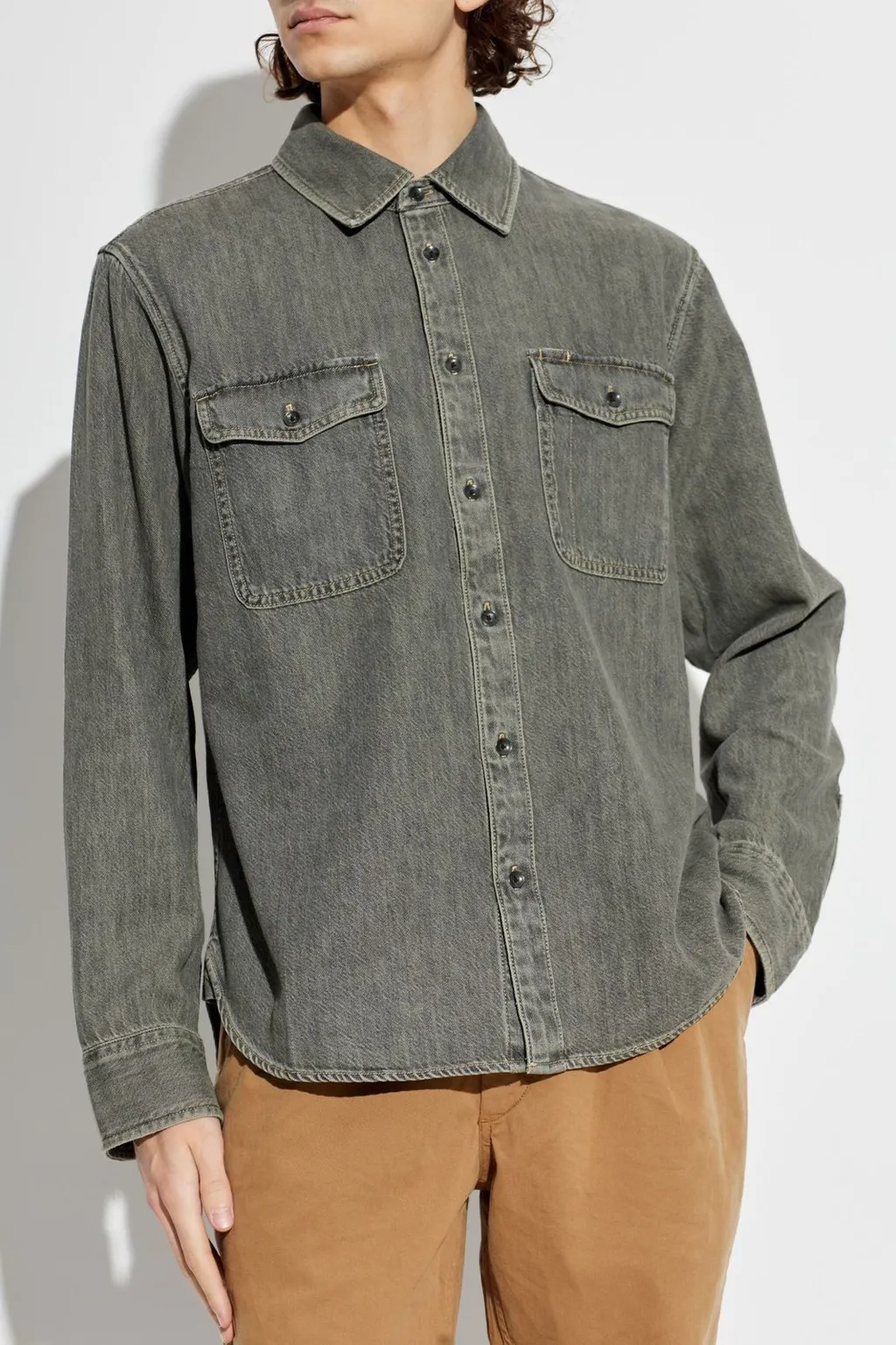 Long-Sleeved Denim Shirt
