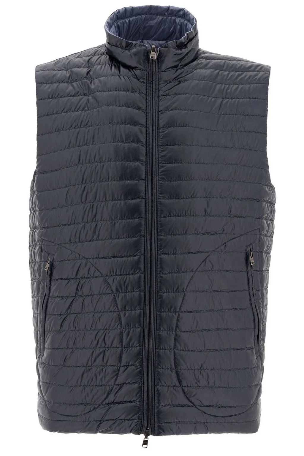 Zipped Quilted Reversible Down Gilet