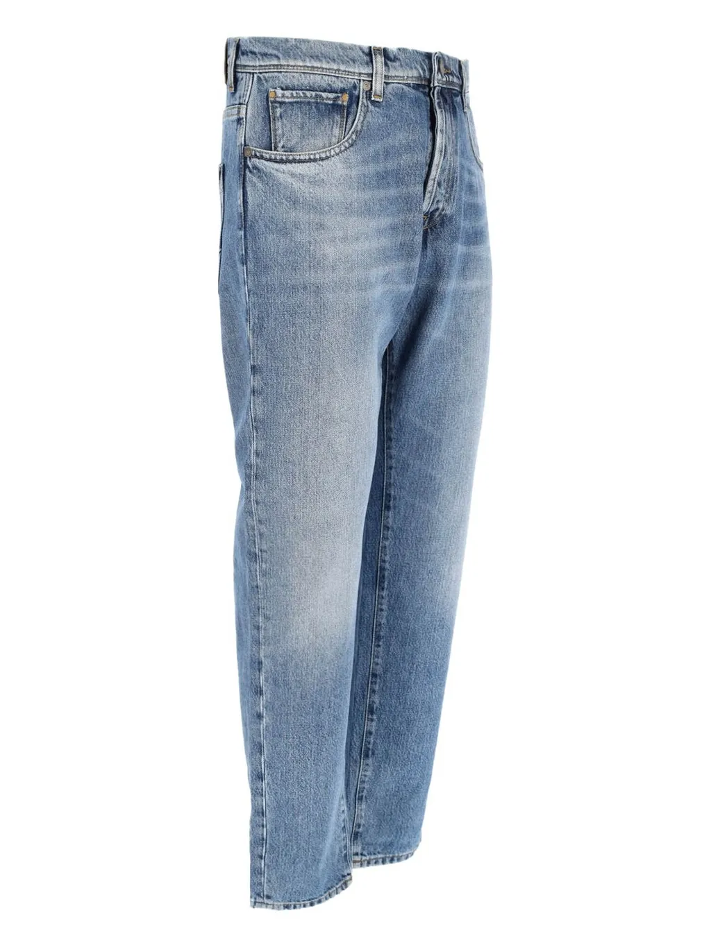 Logo Patch Straight Leg Jeans