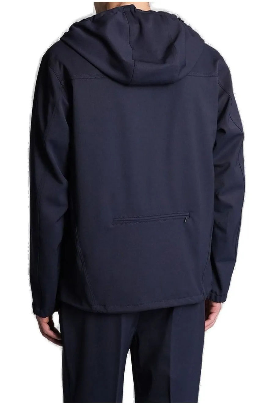 Zip-Up Drawstring Hooded Jacket