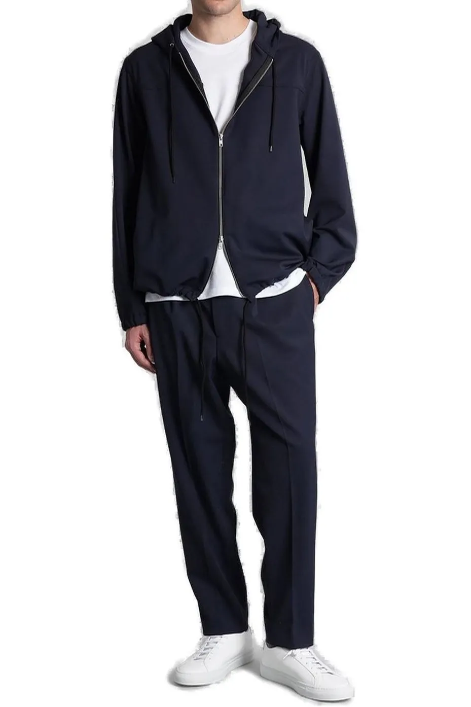 Zip-Up Drawstring Hooded Jacket