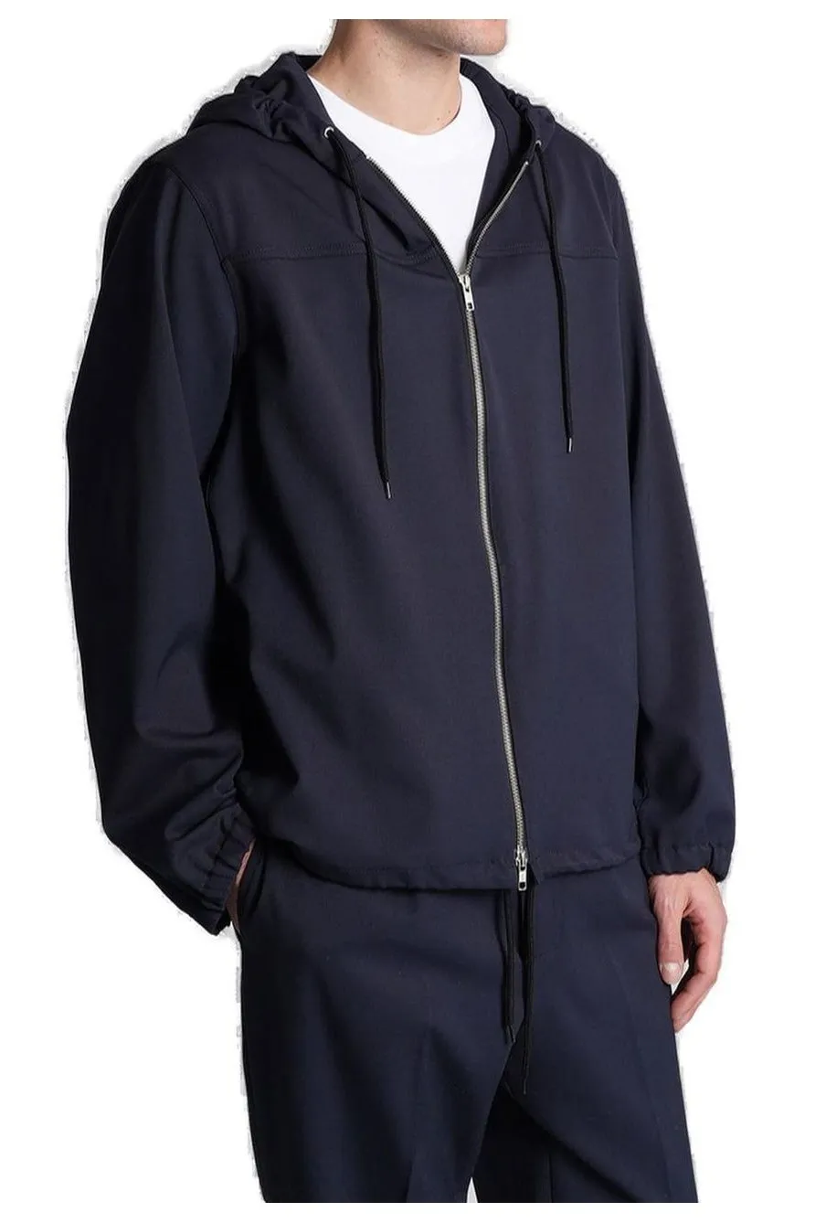 Zip-Up Drawstring Hooded Jacket