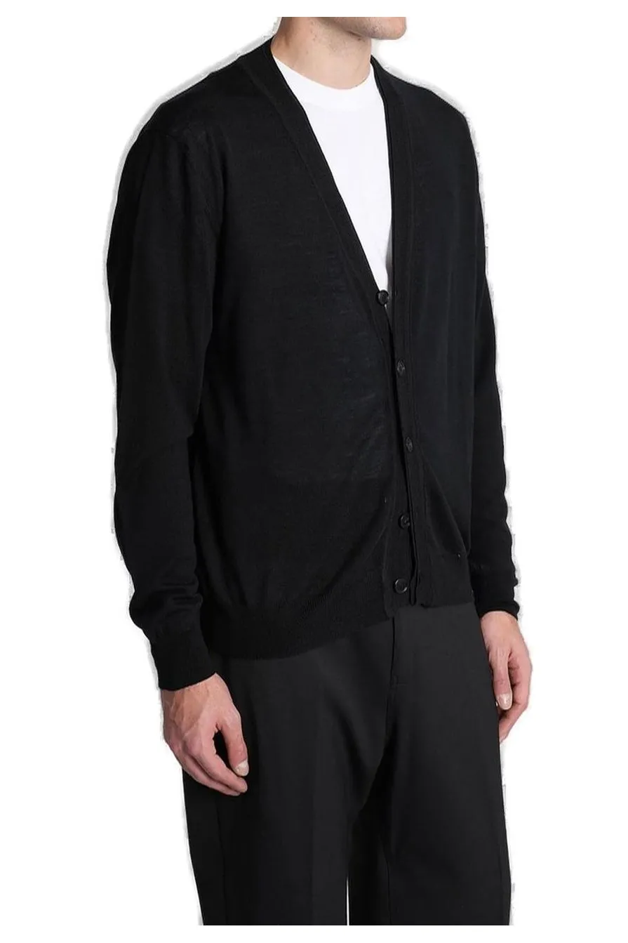 V-Neck Long Sleeved Buttoned Cardigan