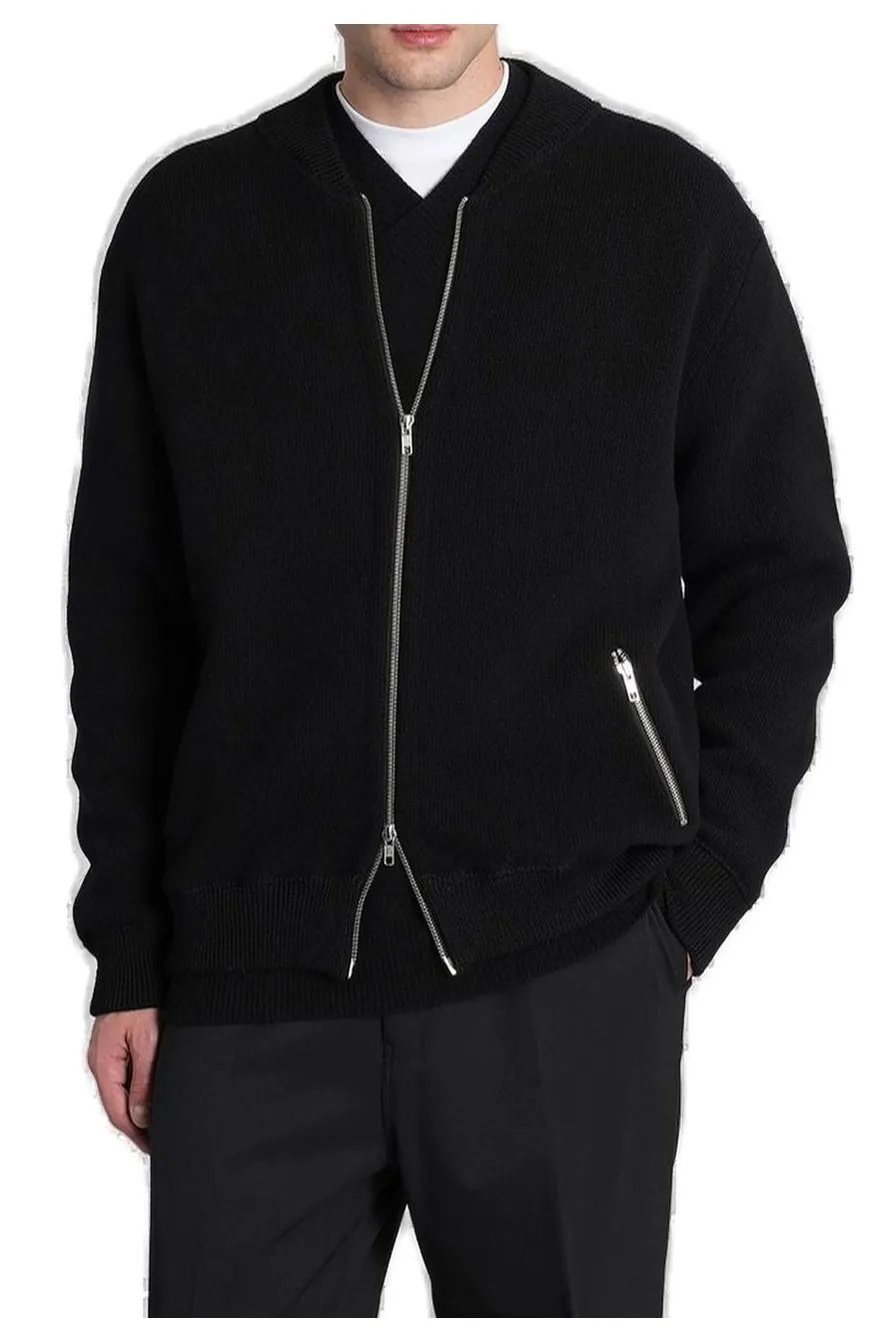 Zip-Up Knitted Cardigan
