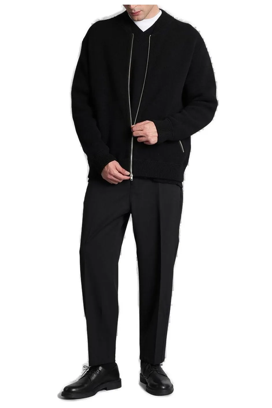 Zip-Up Knitted Cardigan