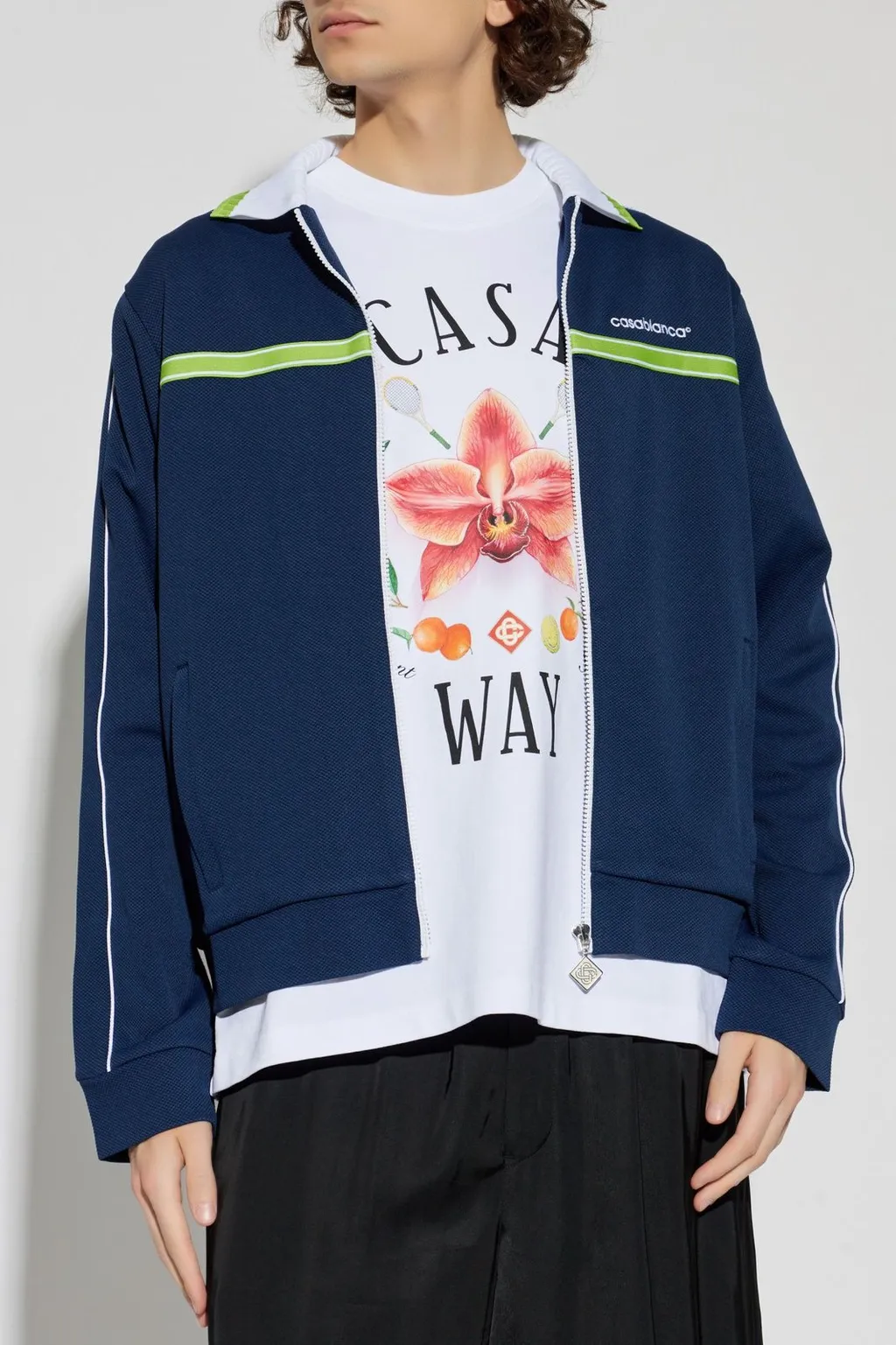 Logo Embroidered Zipped Jacket
