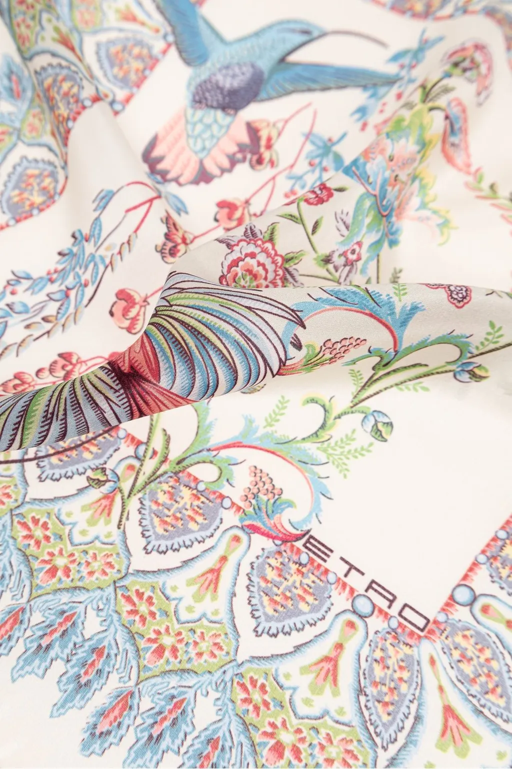 Floral And Fauna Motif Pocket Square