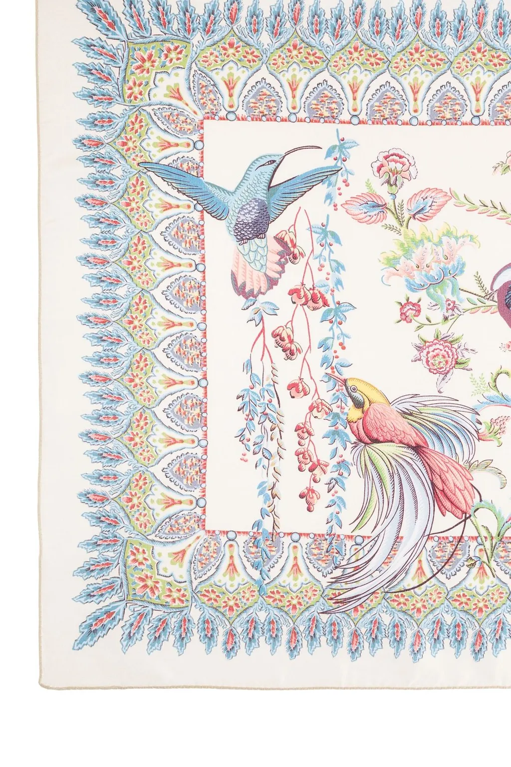 Floral And Fauna Motif Pocket Square