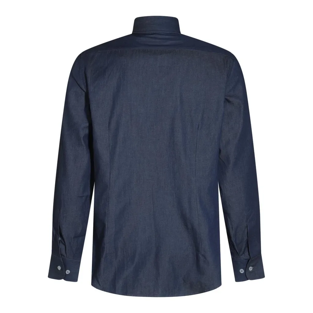 Logo Embroidered Curved Hem Shirt