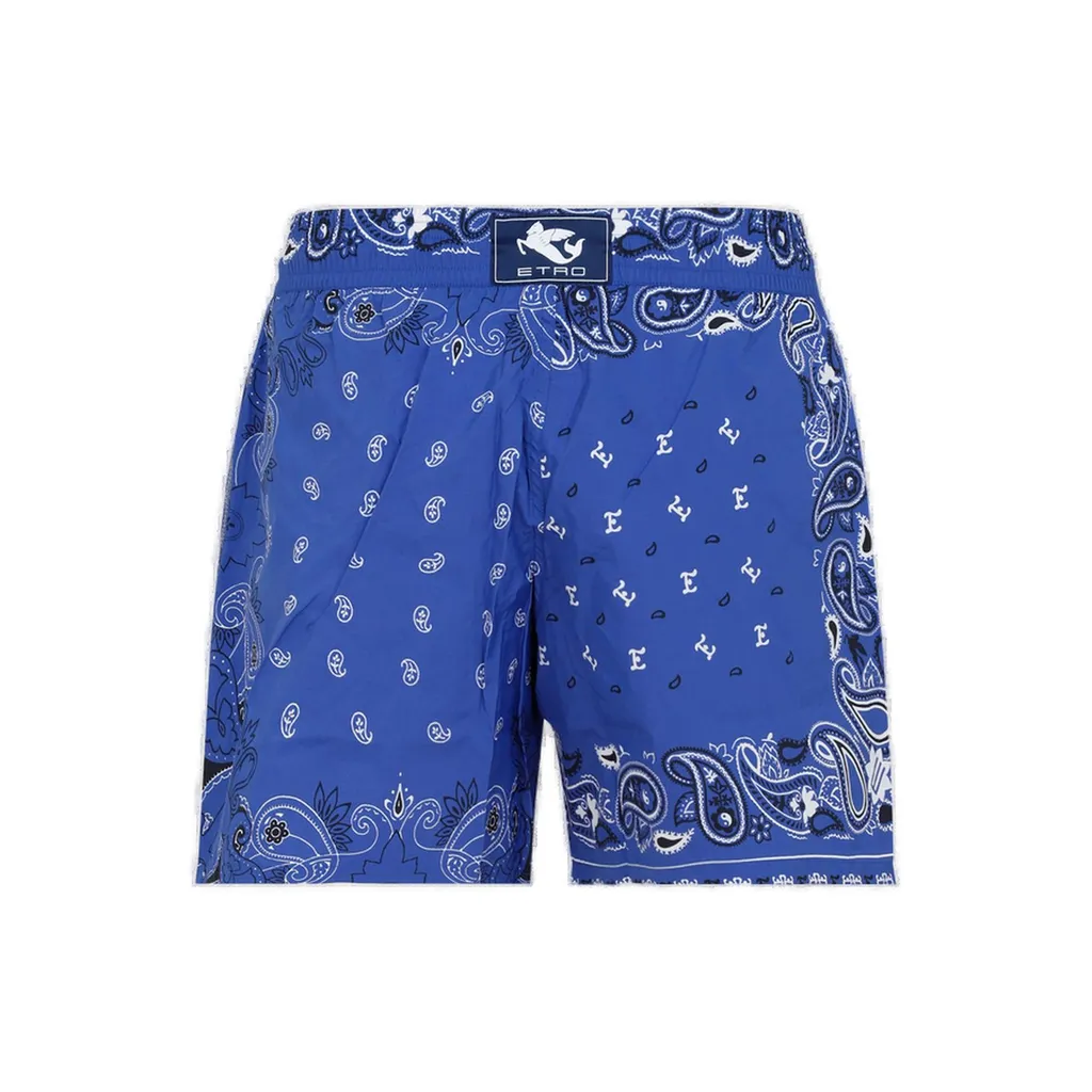 Paisley Printed Knee-Length Swim Shorts