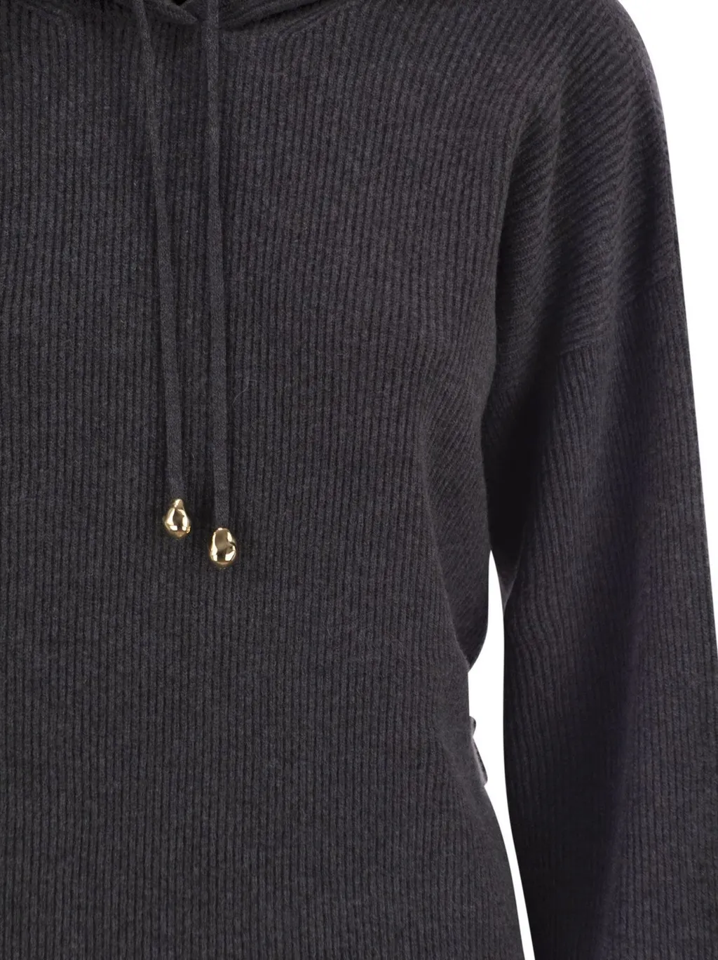 Drawstring Knitted Hoodie