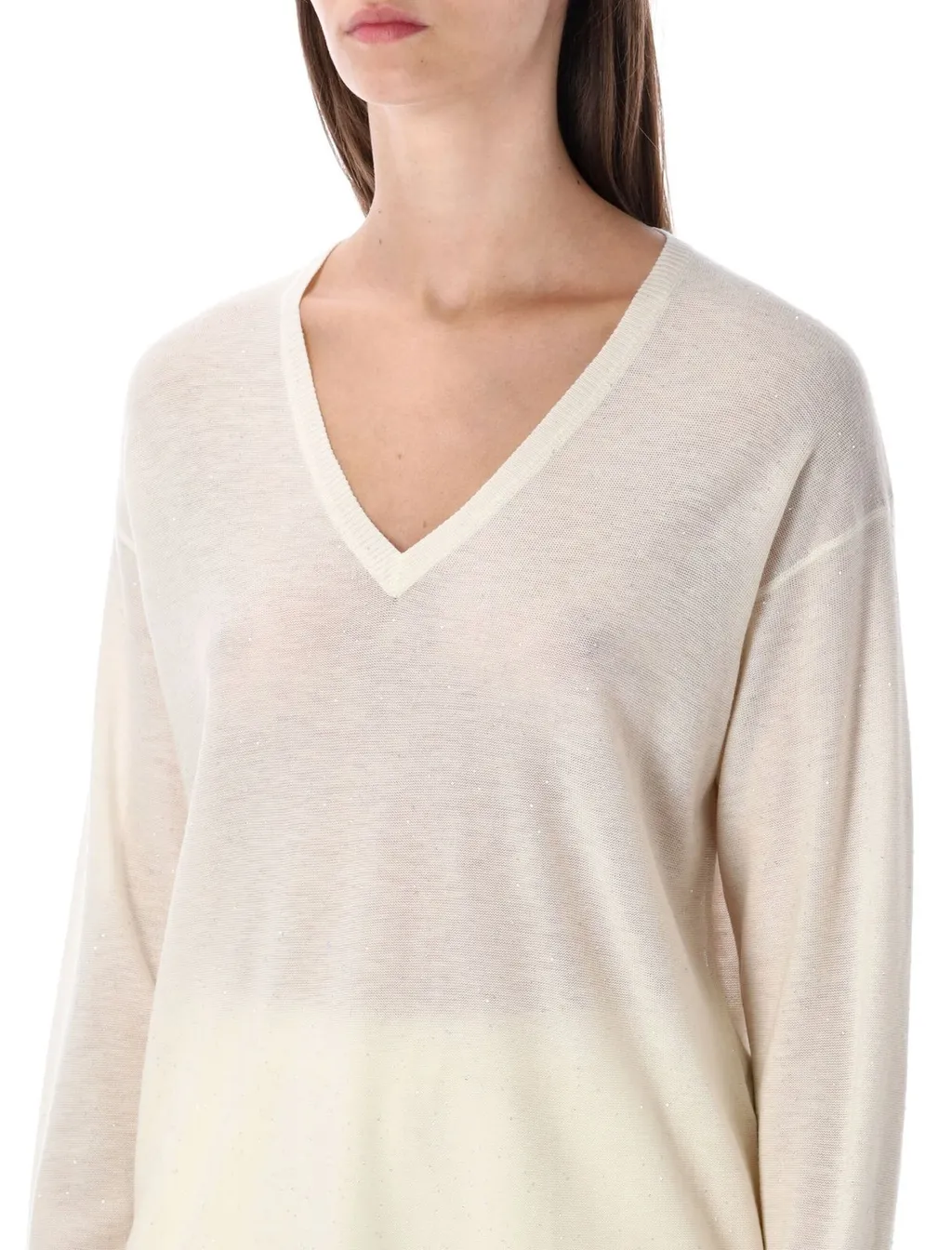 Sequin Embellished V-Neck Jumper