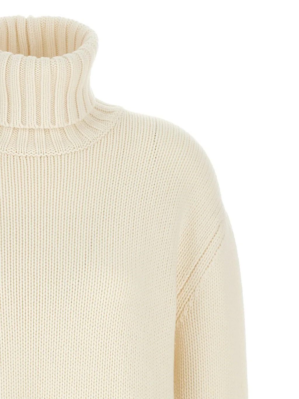 High Neck Ribbed-Knit Jumper