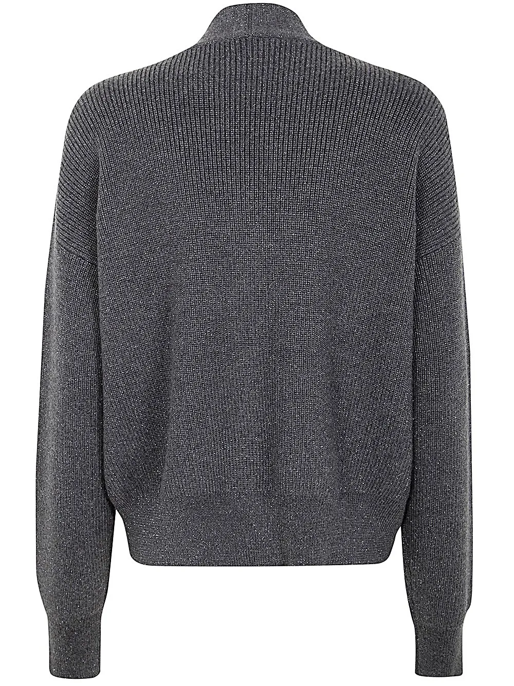 Chunky-Knit Lurex Detailed Cardigan