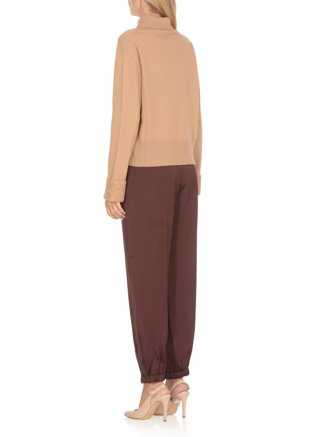 Roll-Neck Embellished Knitted Jumper