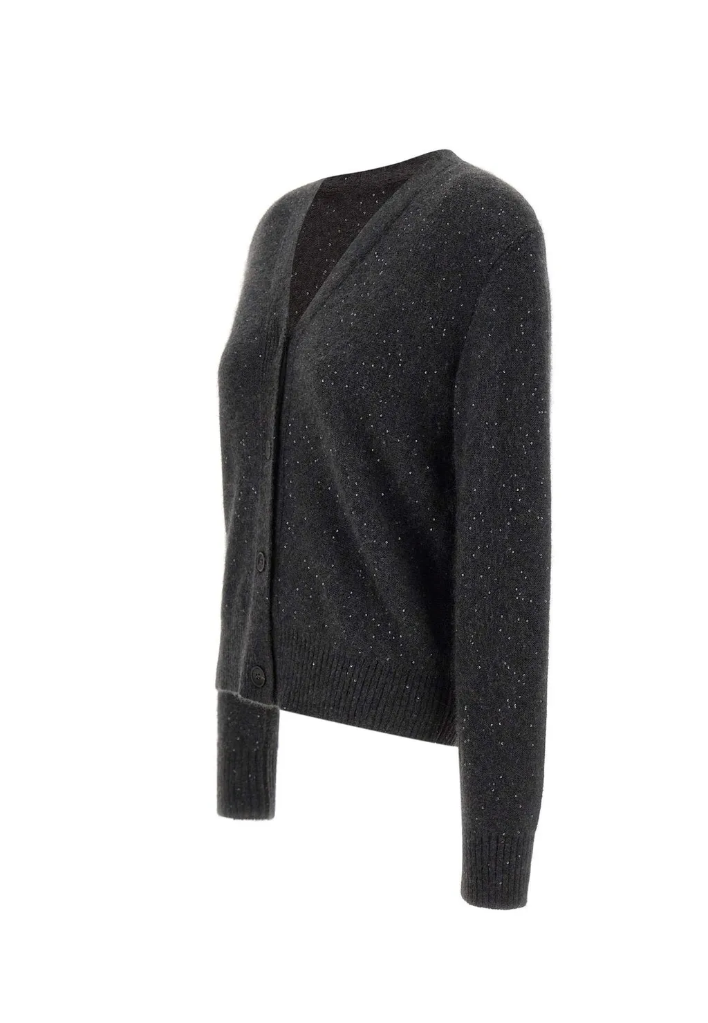 V-Neck Embellished Knitted Cardigan