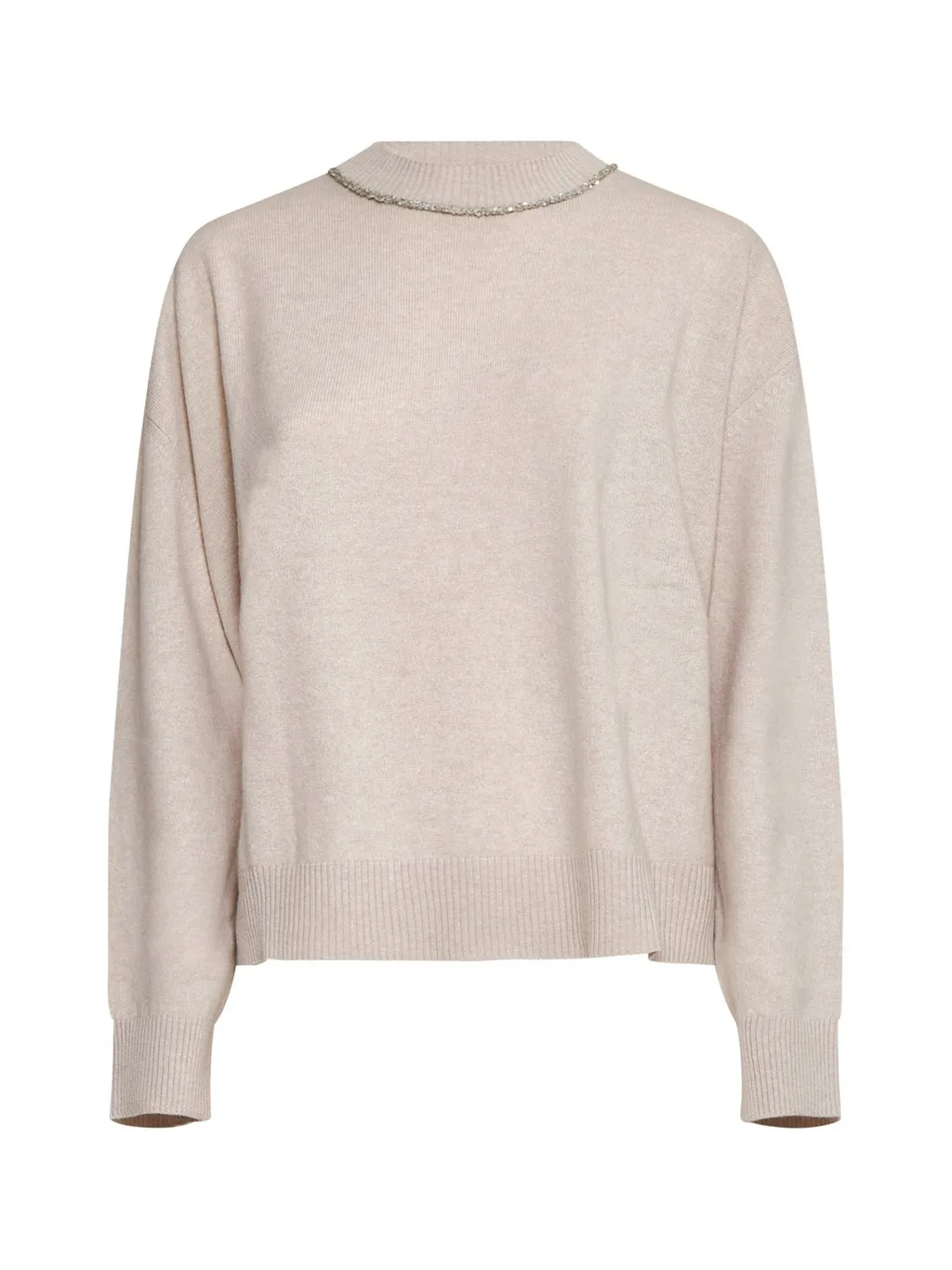 Sequin Embellished Crewneck Knitted Jumper