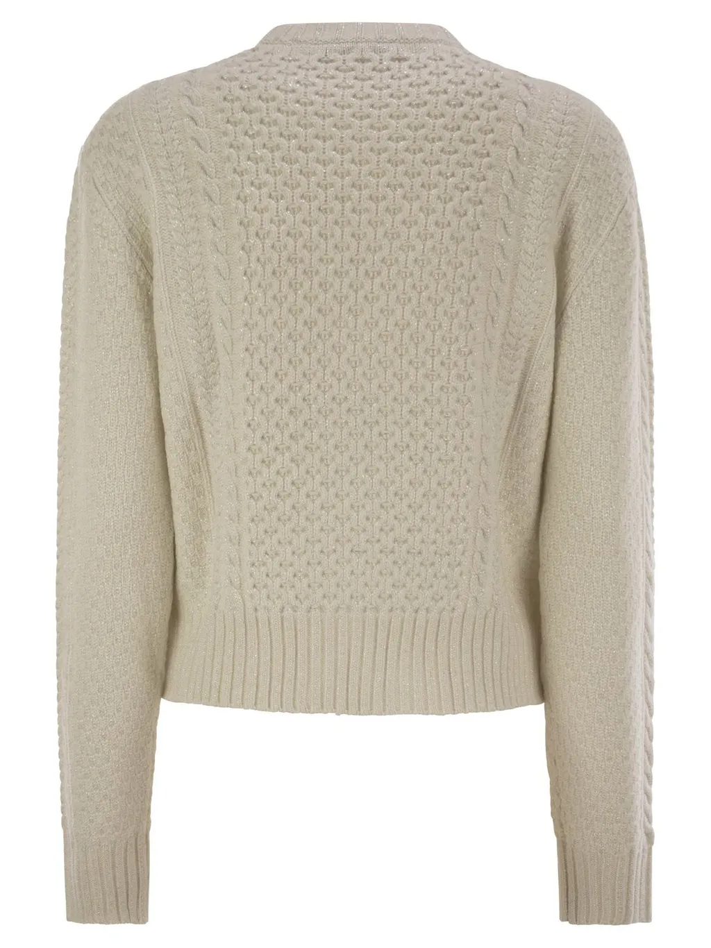 Cable-Knit Embellished Jumper
