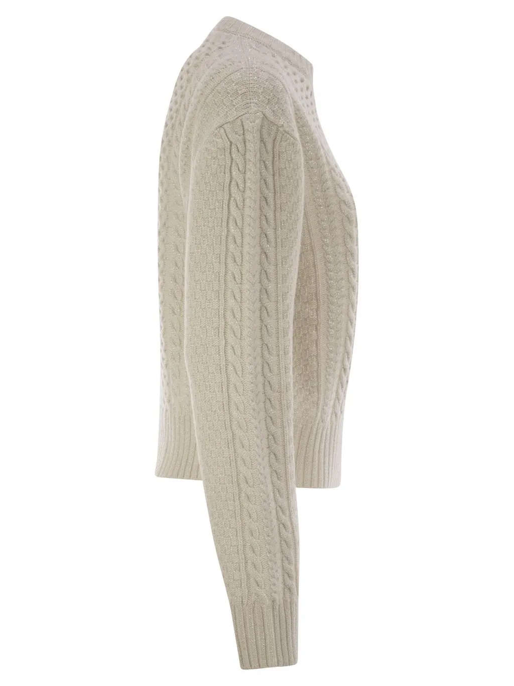Cable-Knit Embellished Jumper
