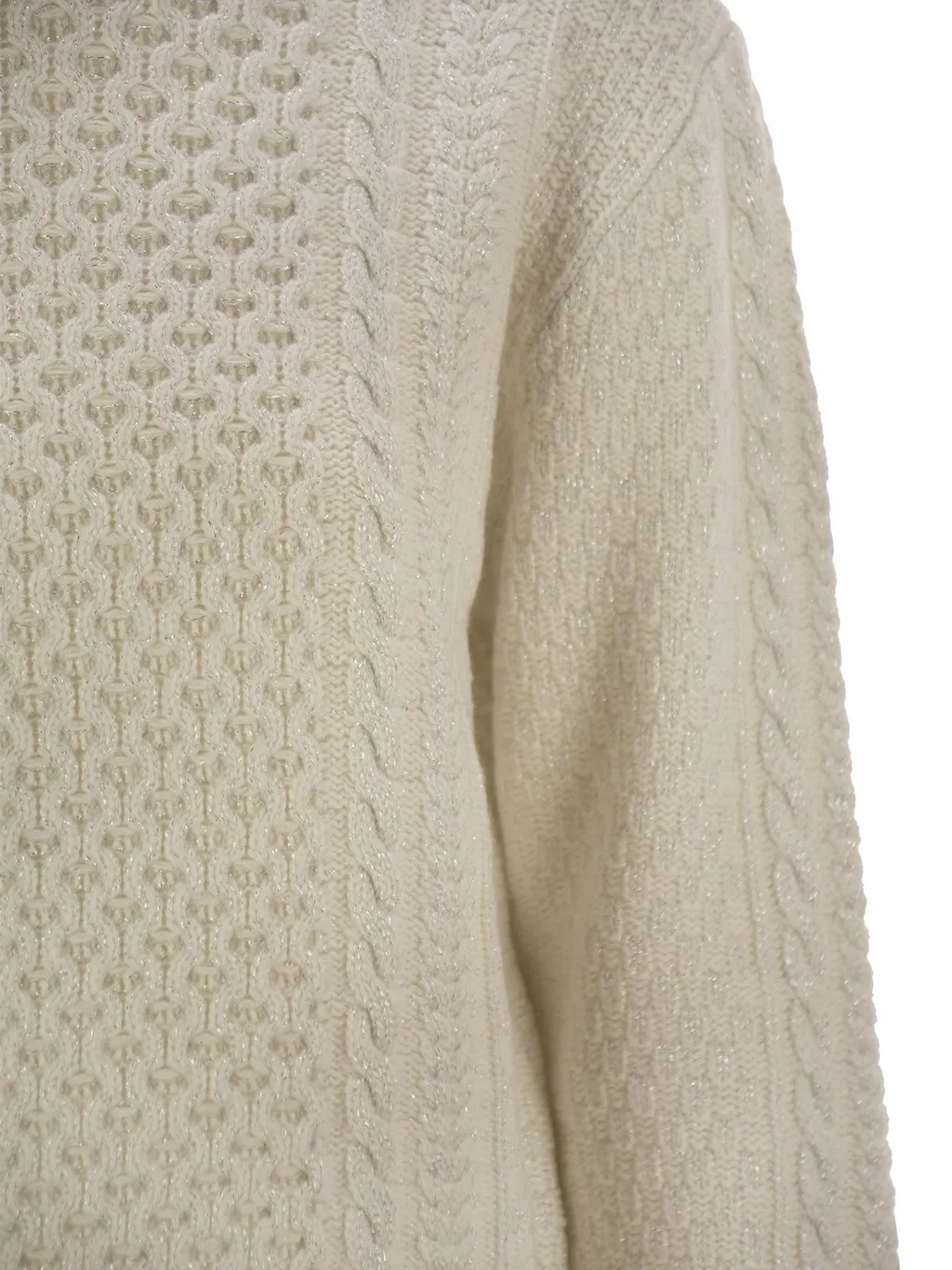 Cable-Knit Embellished Jumper