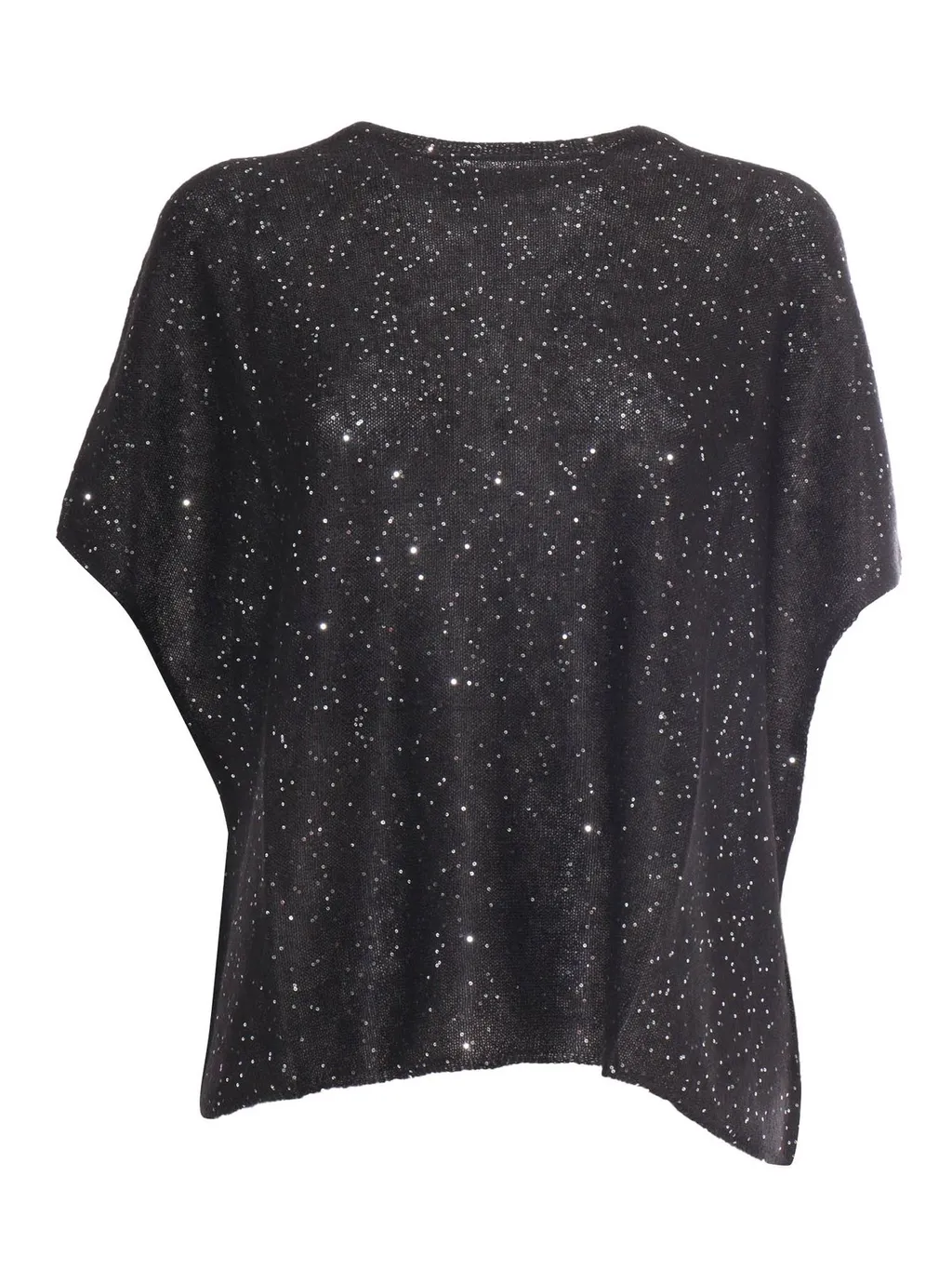 Sequin Crew Neck Cape