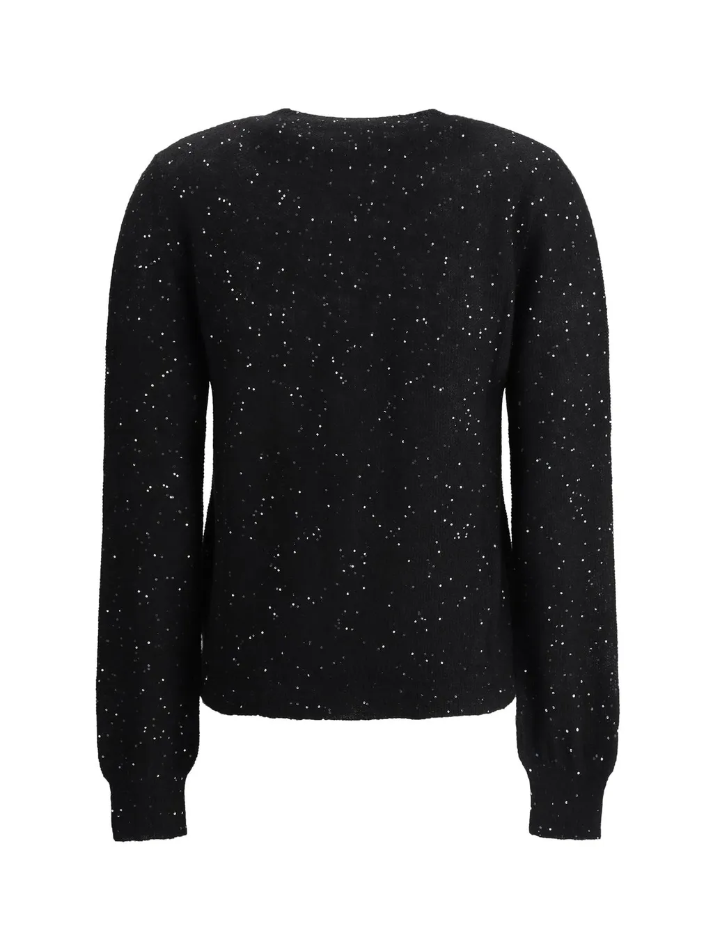 Sequin-Embellished Buttoned Cardigan
